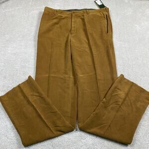 Orvis Pants Mens 40x36 Brown Moleskin Bennington Front Lyocell Unhemmed Preppy